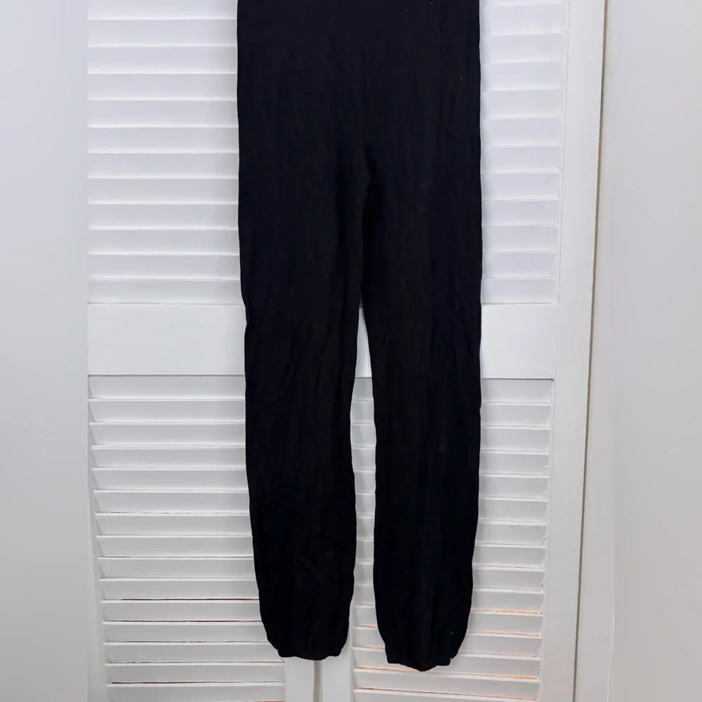 Zadig & Voltaire Luxe Silk & Cashmere Knit V-Neck Jumpsuit in Black